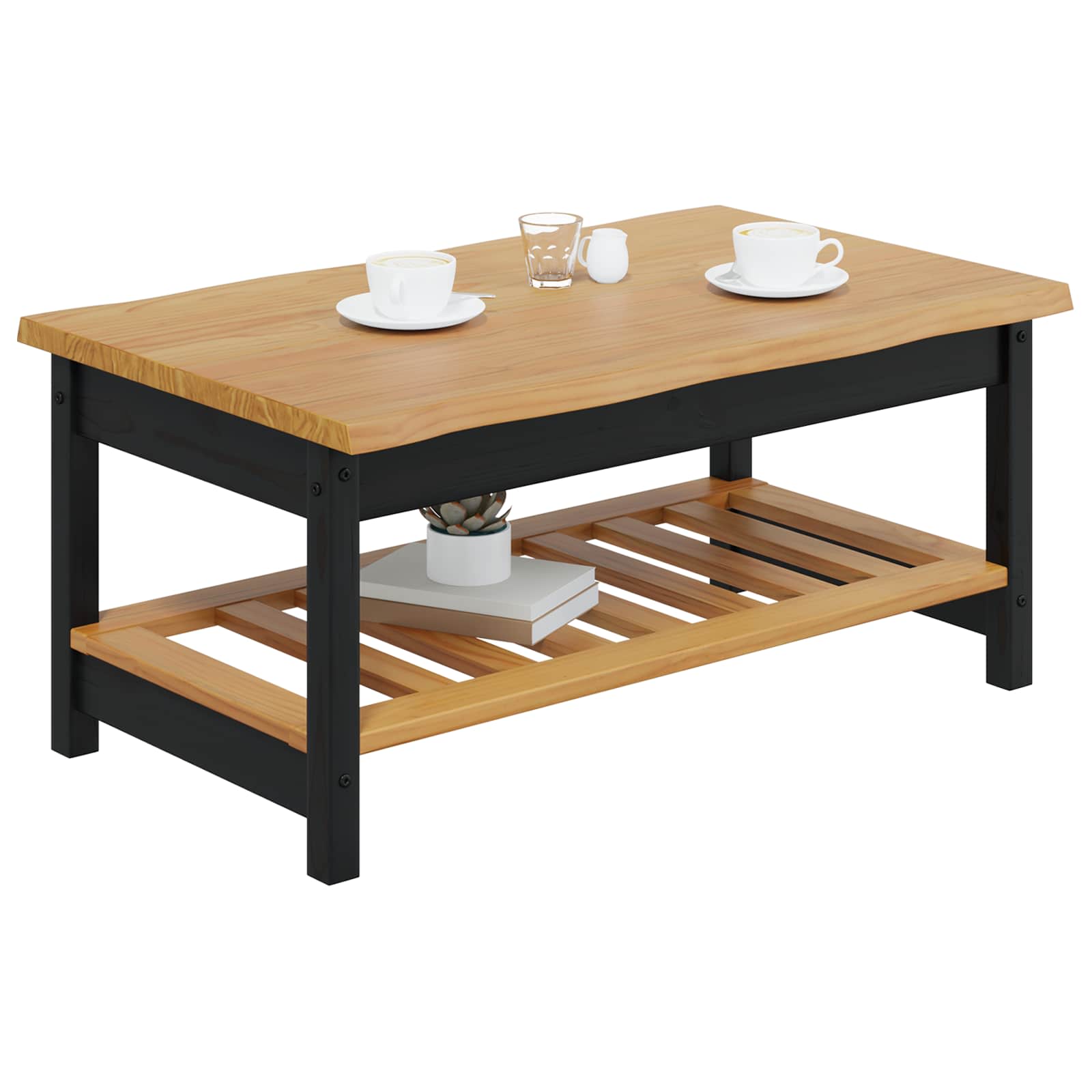 Τραπεζάκι σαλονιού EKAI Μαύρο 100 x 60 x 45,5 εκ. - Pakobazaar