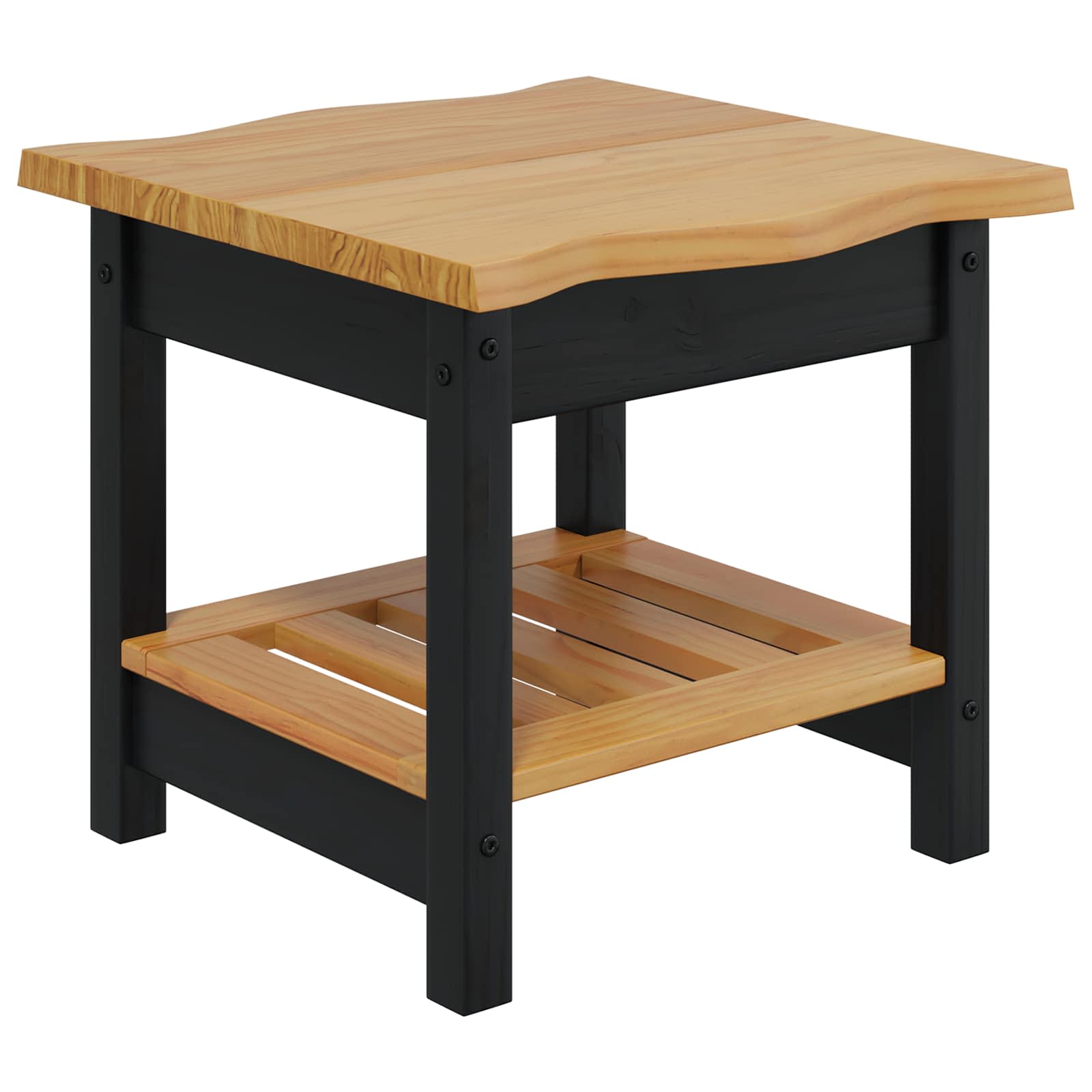 Τραπεζάκι Πλευράς με ράφι EKAI Μαύρο 50 x 50 x 45,5 εκ. - Pakobazaar