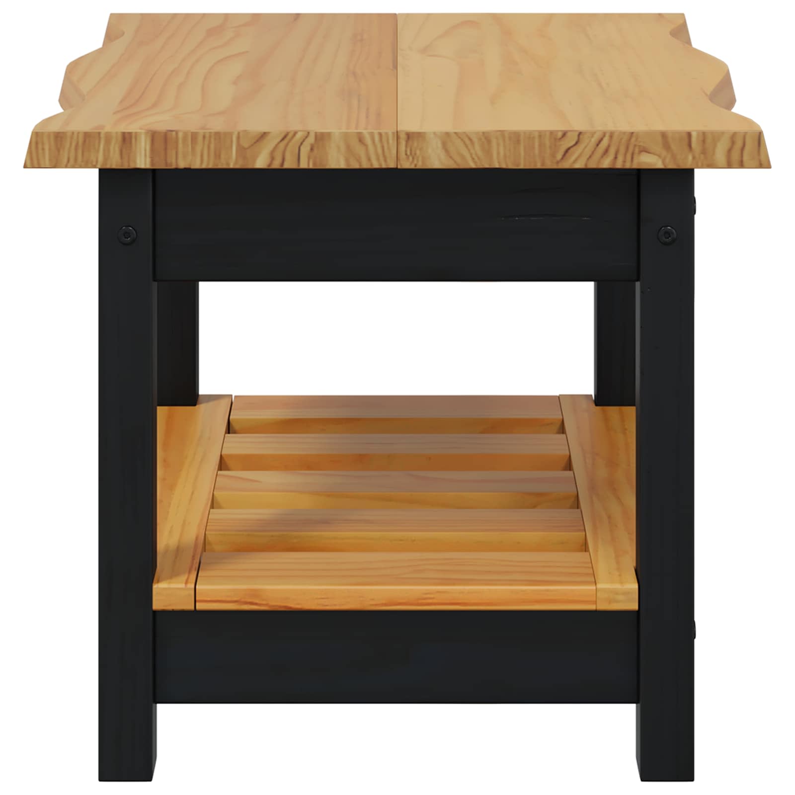 Τραπεζάκι Πλευράς με ράφι EKAI Μαύρο 50 x 50 x 45,5 εκ. - Pakobazaar