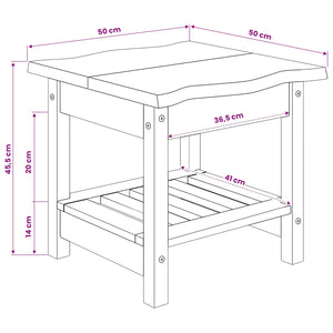 Τραπεζάκι Πλευράς με ράφι EKAI Μαύρο 50 x 50 x 45,5 εκ. - Pakobazaar