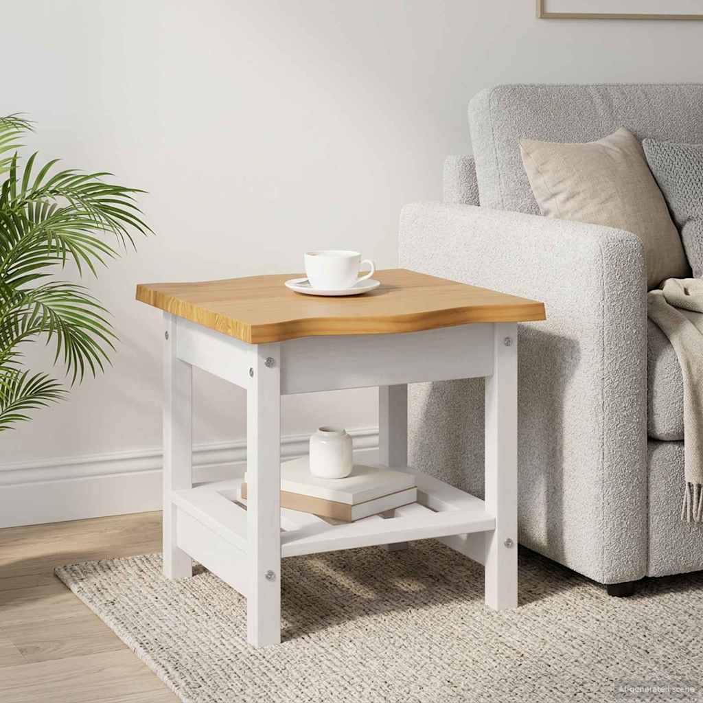 Τραπεζάκι Πλευράς με ράφι EKAI Λευκό 50 x 50 x 45,5 εκ. - Pakobazaar