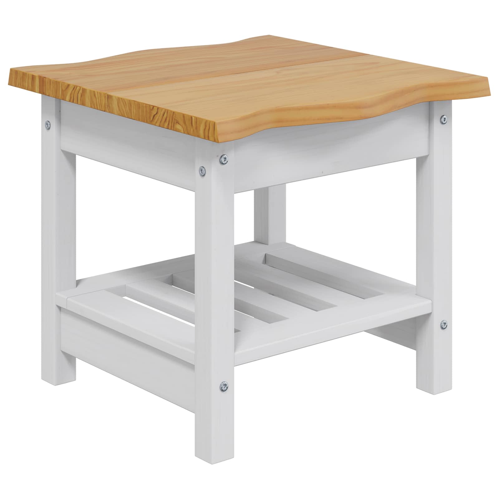 Τραπεζάκι Πλευράς με ράφι EKAI Λευκό 50 x 50 x 45,5 εκ. - Pakobazaar
