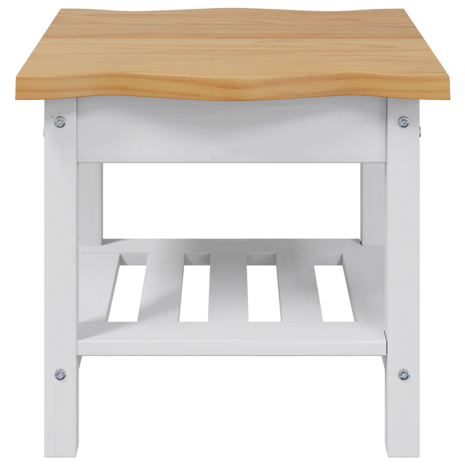 Τραπεζάκι Πλευράς με ράφι EKAI Λευκό 50 x 50 x 45,5 εκ. - Pakobazaar