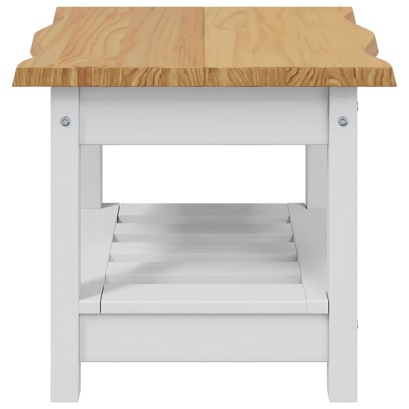 Τραπεζάκι Πλευράς με ράφι EKAI Λευκό 50 x 50 x 45,5 εκ. - Pakobazaar