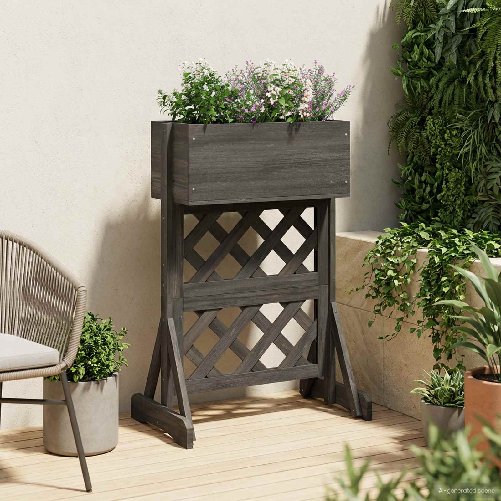 Καθέτος κήπος με πέργκολα Γκρι 48 x 30 x 70,5 εκ - Pakobazaar