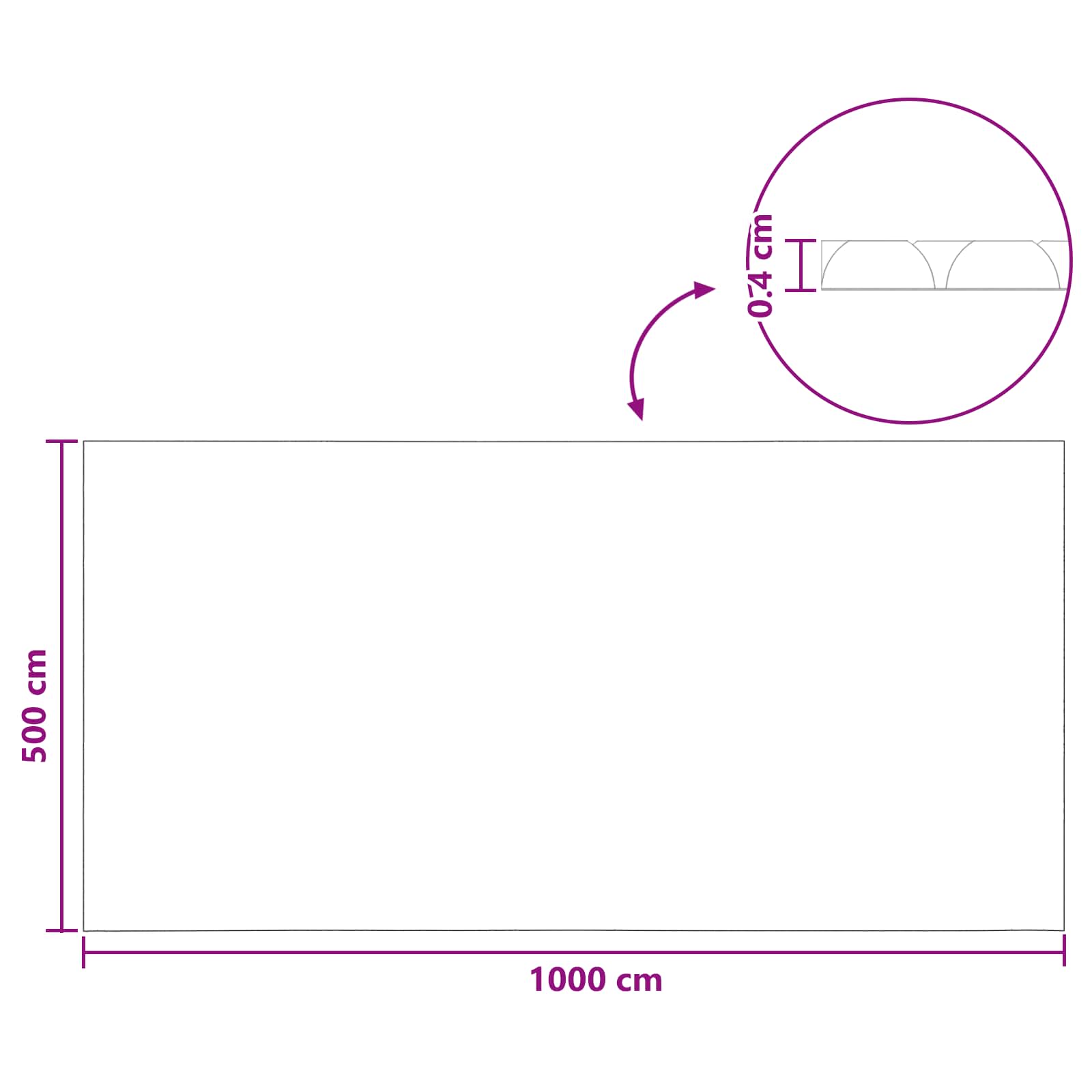 Κάλυμμα Πισίνας 1000 x 500 cm τετράγωνο PE Μαύρο - Pakobazaar