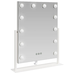 Καθρέφτης Vanity LED Λευκός 44 x 10 x 53 εκ Γυαλί και Χάλυβας - Pakobazaar