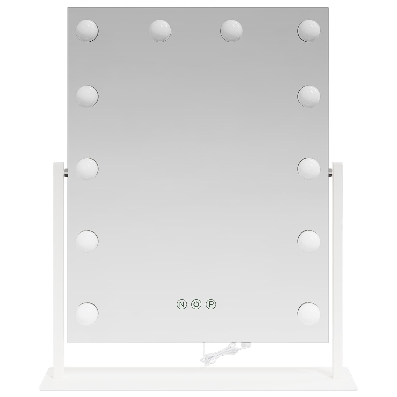 Καθρέφτης Vanity LED Λευκός 44 x 10 x 53 εκ Γυαλί και Χάλυβας - Pakobazaar