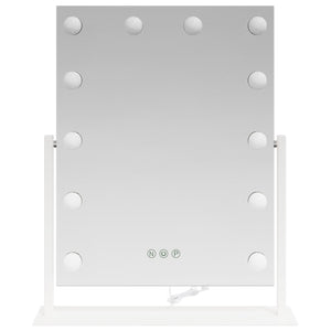 Καθρέφτης Vanity LED Λευκός 44 x 10 x 53 εκ Γυαλί και Χάλυβας - Pakobazaar