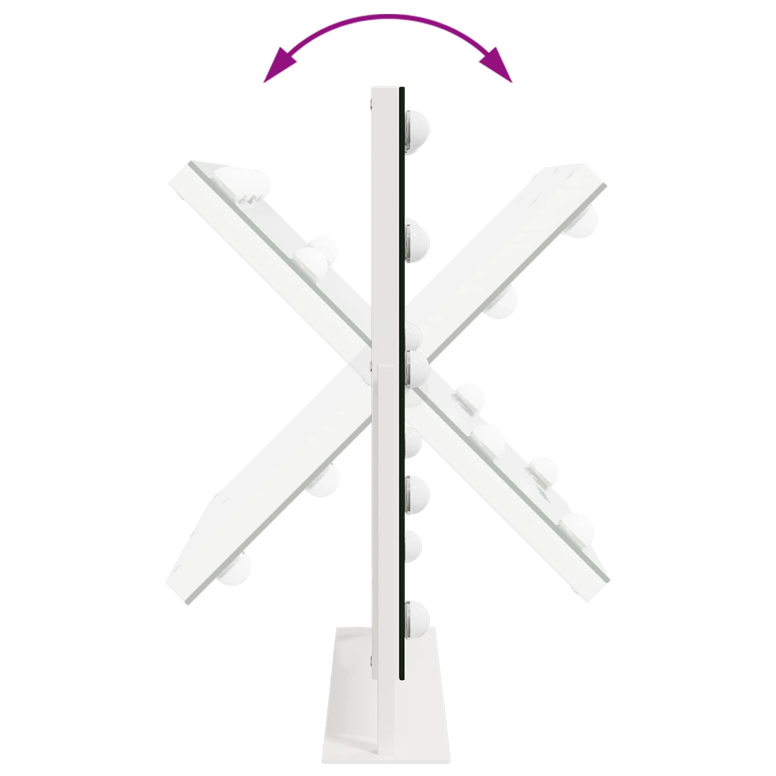 Καθρέφτης Vanity LED Λευκός 44 x 10 x 53 εκ Γυαλί και Χάλυβας - Pakobazaar