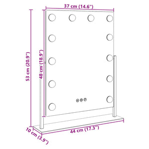 Καθρέφτης Vanity LED Λευκός 44 x 10 x 53 εκ Γυαλί και Χάλυβας - Pakobazaar