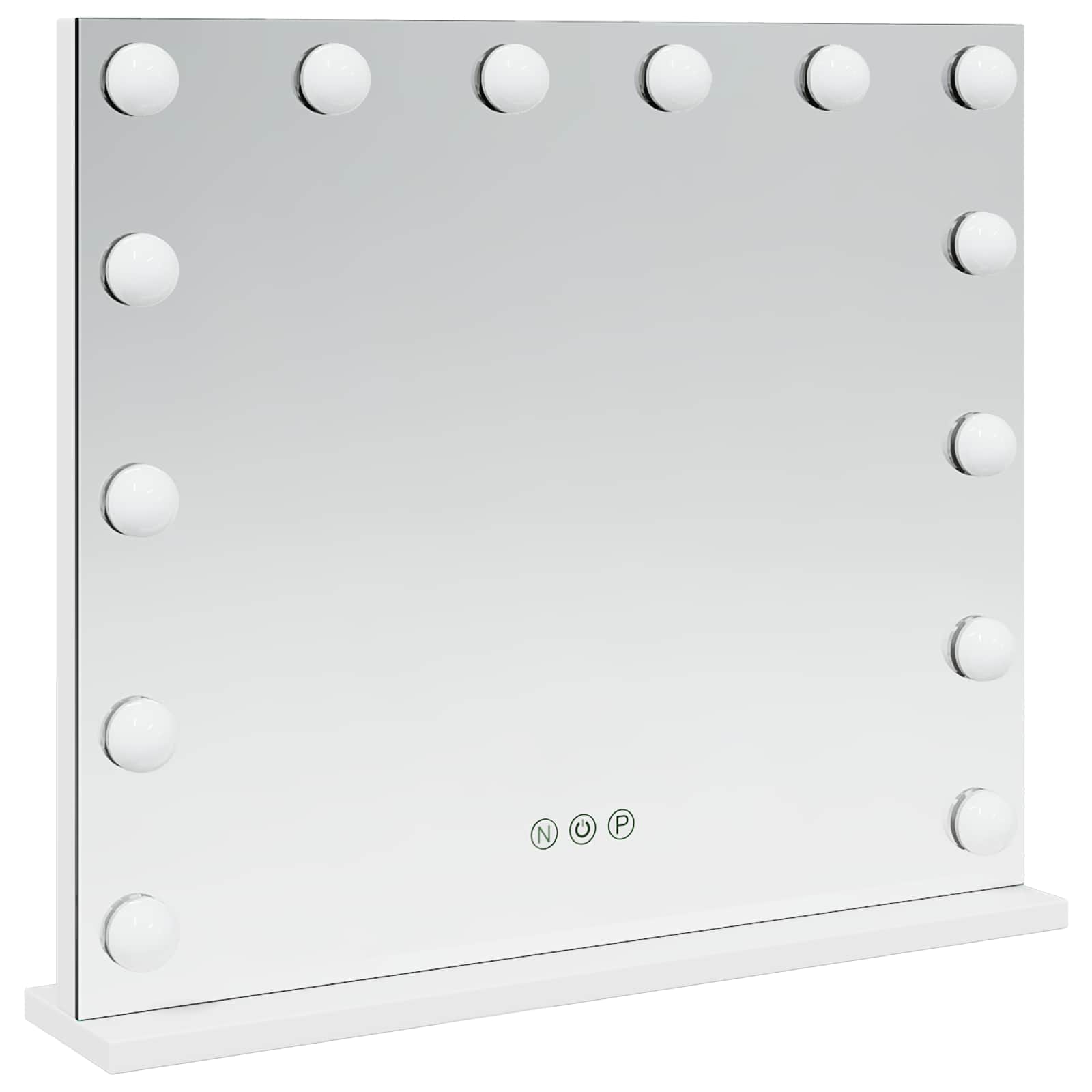 Καθρέφτης Vanity LED Λευκός 50 x 10 x 44 εκ Γυαλί και Χάλυβας - Pakobazaar