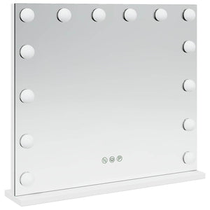 Καθρέφτης Vanity LED Λευκός 50 x 10 x 44 εκ Γυαλί και Χάλυβας - Pakobazaar