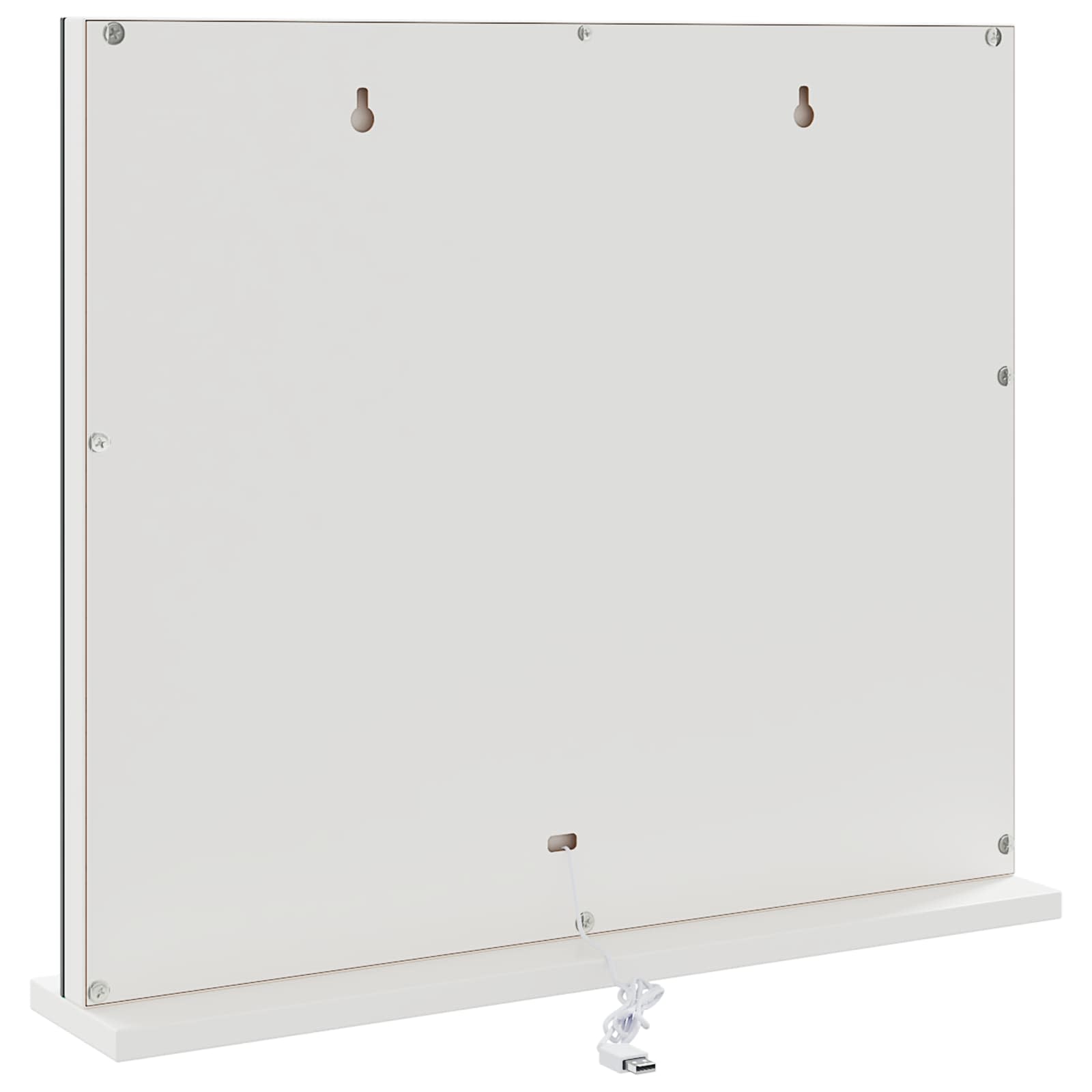 Καθρέφτης Vanity LED Λευκός 50 x 10 x 44 εκ Γυαλί και Χάλυβας - Pakobazaar