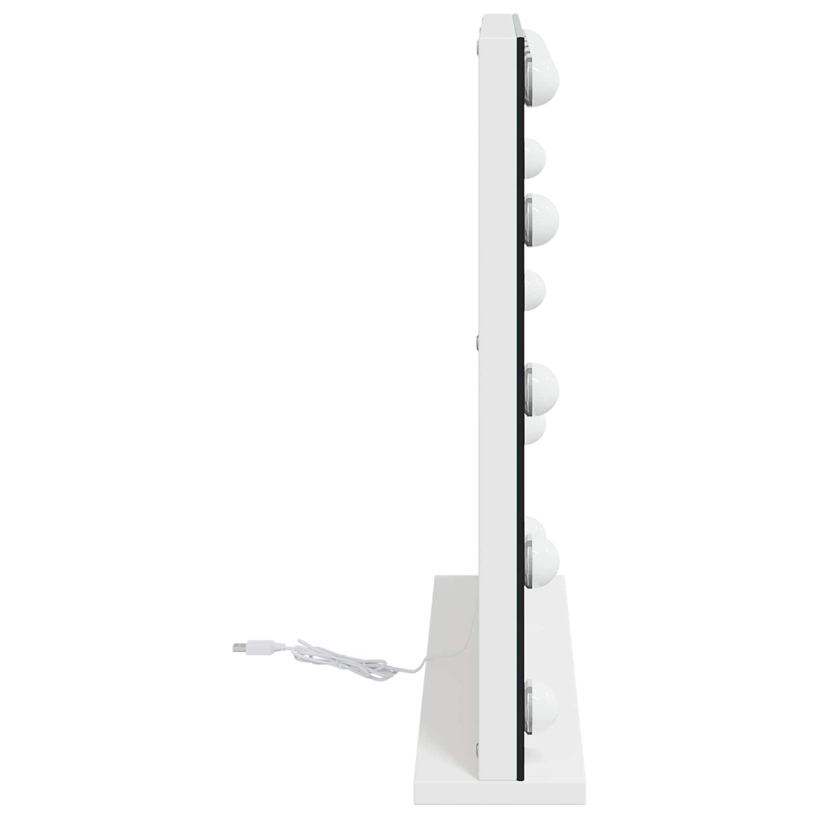 Καθρέφτης Vanity LED Λευκός 50 x 10 x 44 εκ Γυαλί και Χάλυβας - Pakobazaar