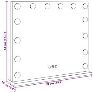 Καθρέφτης Vanity LED Λευκός 50 x 10 x 44 εκ Γυαλί και Χάλυβας - Pakobazaar