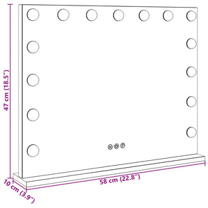 Καθρέφτης Vanity LED Λευκός 58 x 10 x 47 εκ Γυαλί και Χάλυβας - Pakobazaar