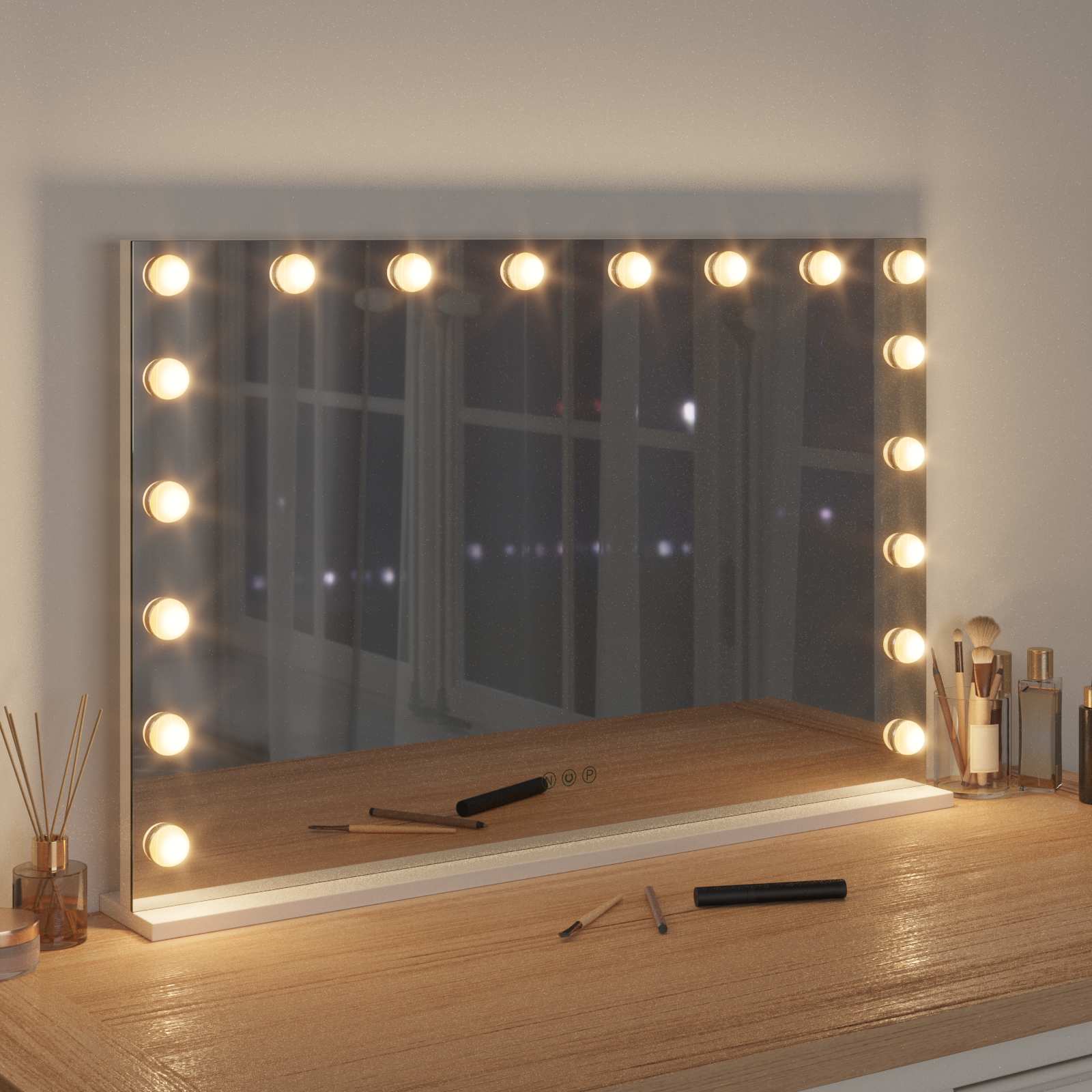 Καθρέφτης Vanity LED Λευκός 80 x 10 x 52,5 εκ Γυαλί και Χάλυβας - Pakobazaar