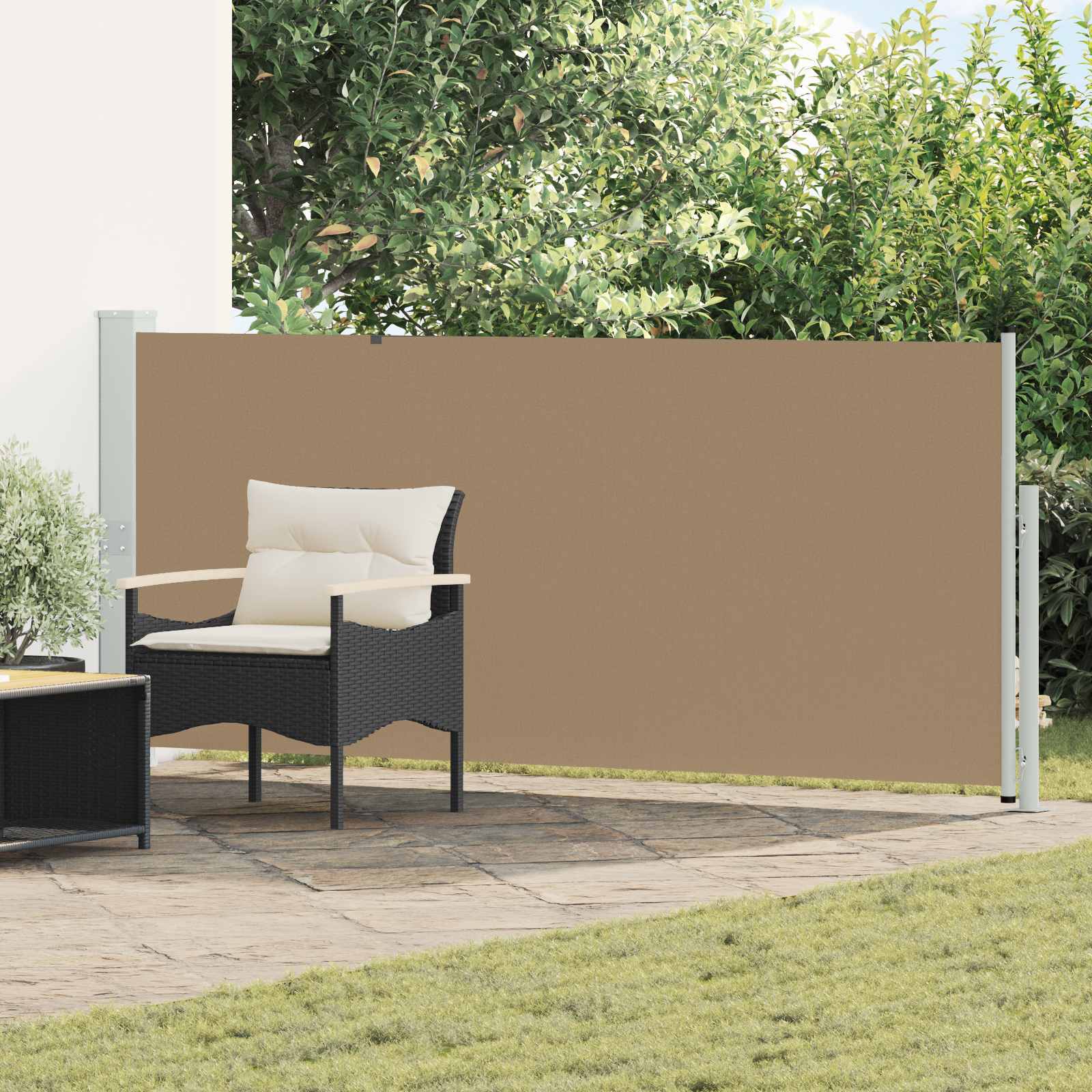 Ανακλινόμενος Πλευρικός Απλώστρα Taupe 300 x 120 cm Πολυεστέρας - Pakobazaar