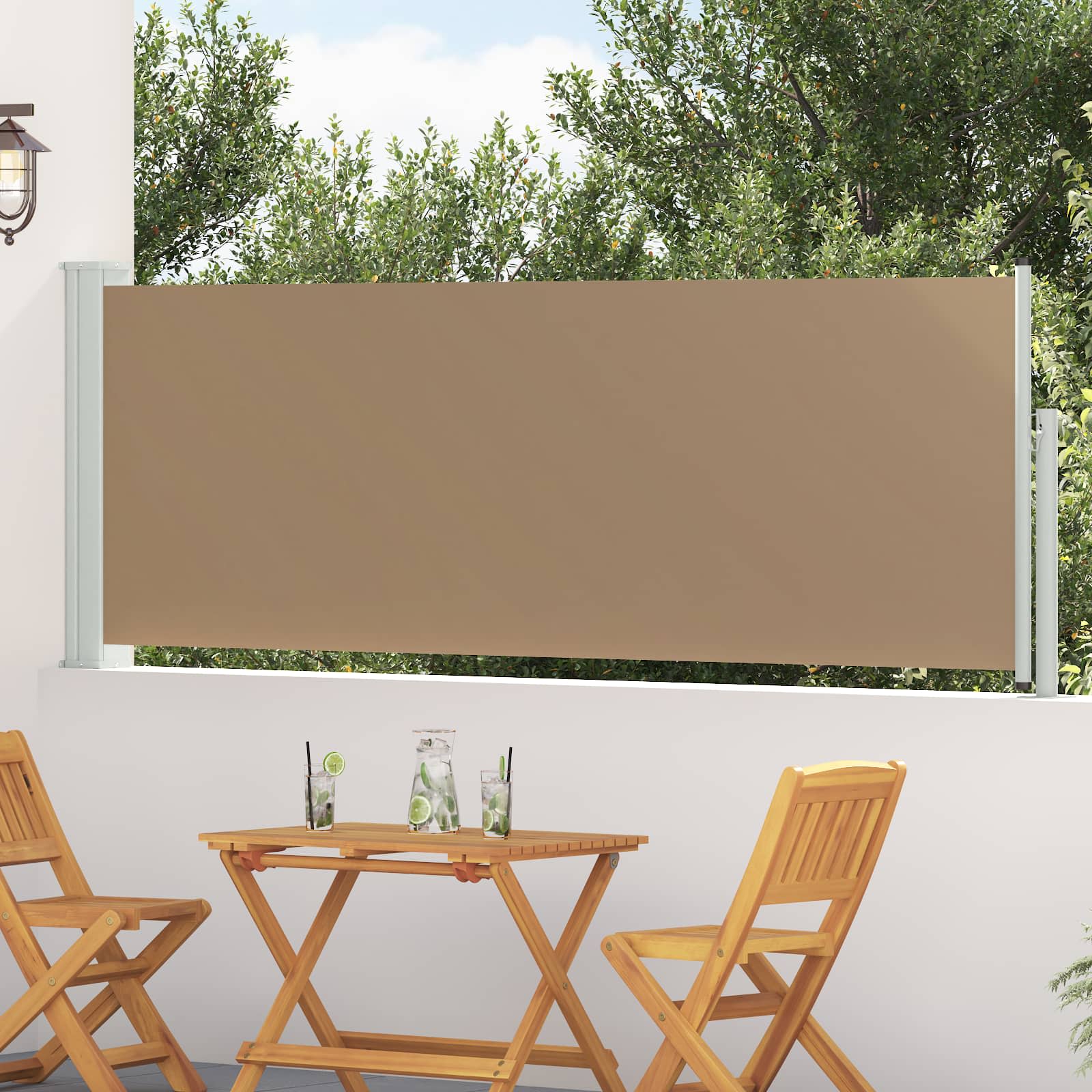Ανακλινόμενος Πλευρικός Απλώστρα Taupe 500 x 100 cm Πολυεστέρας - Pakobazaar