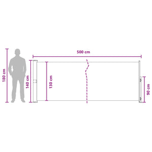 Ανακλινόμενος Πλευρικός Απλώστρα Ανθρακί 500 x 140 εκ. - Pakobazaar