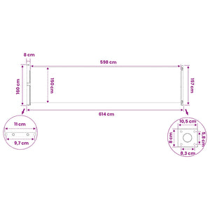 Ανακλινόμενος Πλευρικός Απλώστρα 160 x 600 cm Πολυεστέρας - Pakobazaar