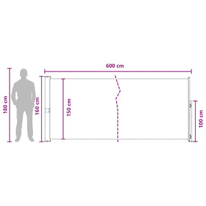 Ανακλινόμενος Πλευρικός Απλώστρα Taupe 600 x 160 cm Πολυεστέρας - Pakobazaar