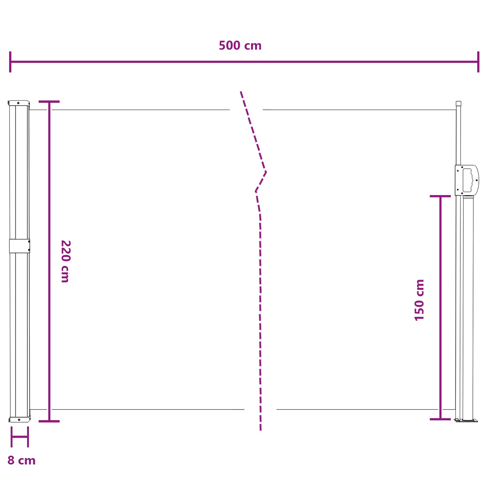 Ανακλινόμενος Πλευρικός Απλώστρα Γκρι 500 x 220 εκ. Πολυεστέρας - Pakobazaar