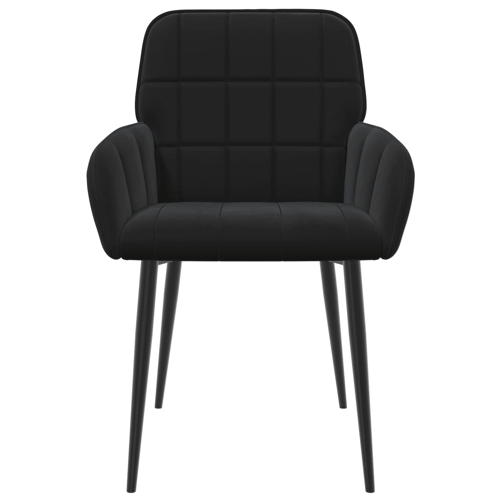 Καρέκλες φαγητού 4 pcs Βελούδο Μαύρο 57 x 50 x 85 εκ. - Pakobazaar