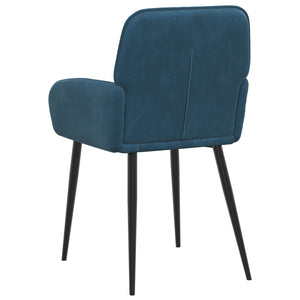Καρέκλες φαγητού 4 pcs Βελούδο Μπλε 57 x 50 x 85 εκ. - Pakobazaar