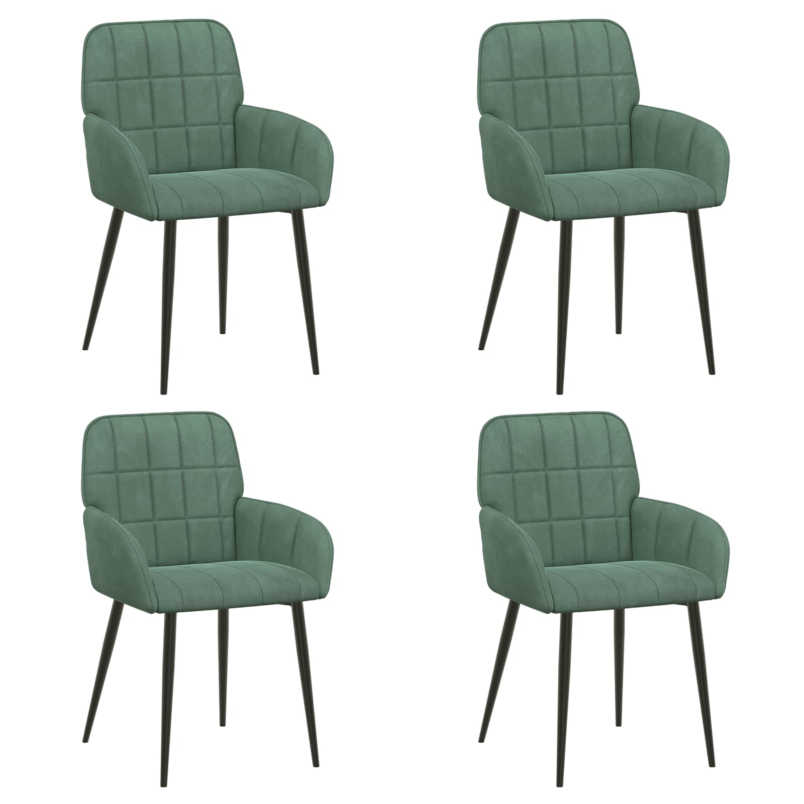 Καρέκλες φαγητού 4 pcs Βελούδο Θαλασσί 57 x 50 x 85 εκ. - Pakobazaar