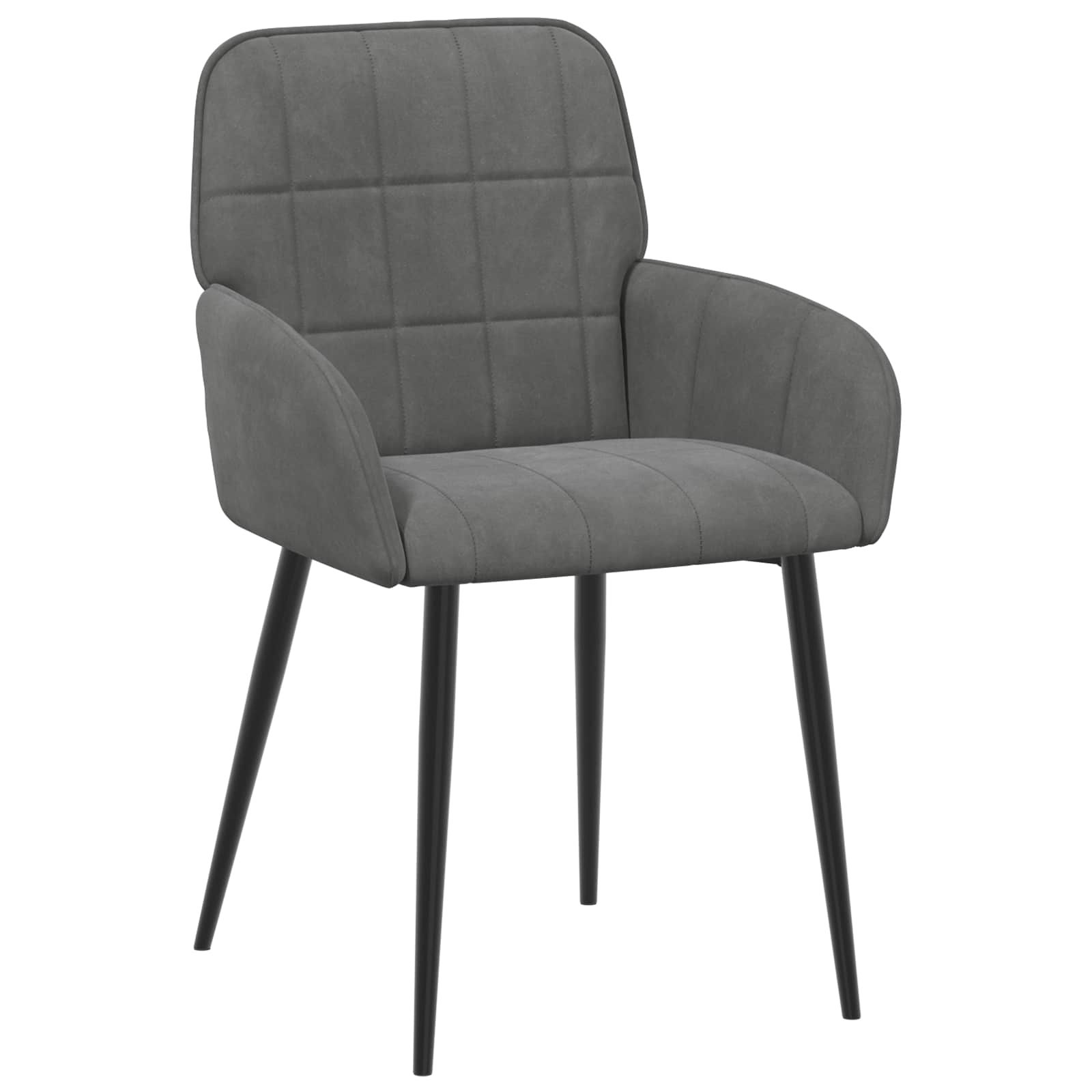 Καρέκλες φαγητού 6 pcs Βελούδο Σκούρο Γκρι 57 x 50 x 85 εκ.