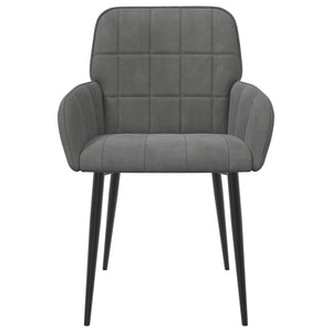Καρέκλες φαγητού 6 pcs Βελούδο Σκούρο Γκρι 57 x 50 x 85 εκ. - Pakobazaar