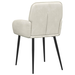 Καρέκλες φαγητού 6 pcs Βελούδο Κρεμ 57 x 50 x 85 εκ. - Pakobazaar
