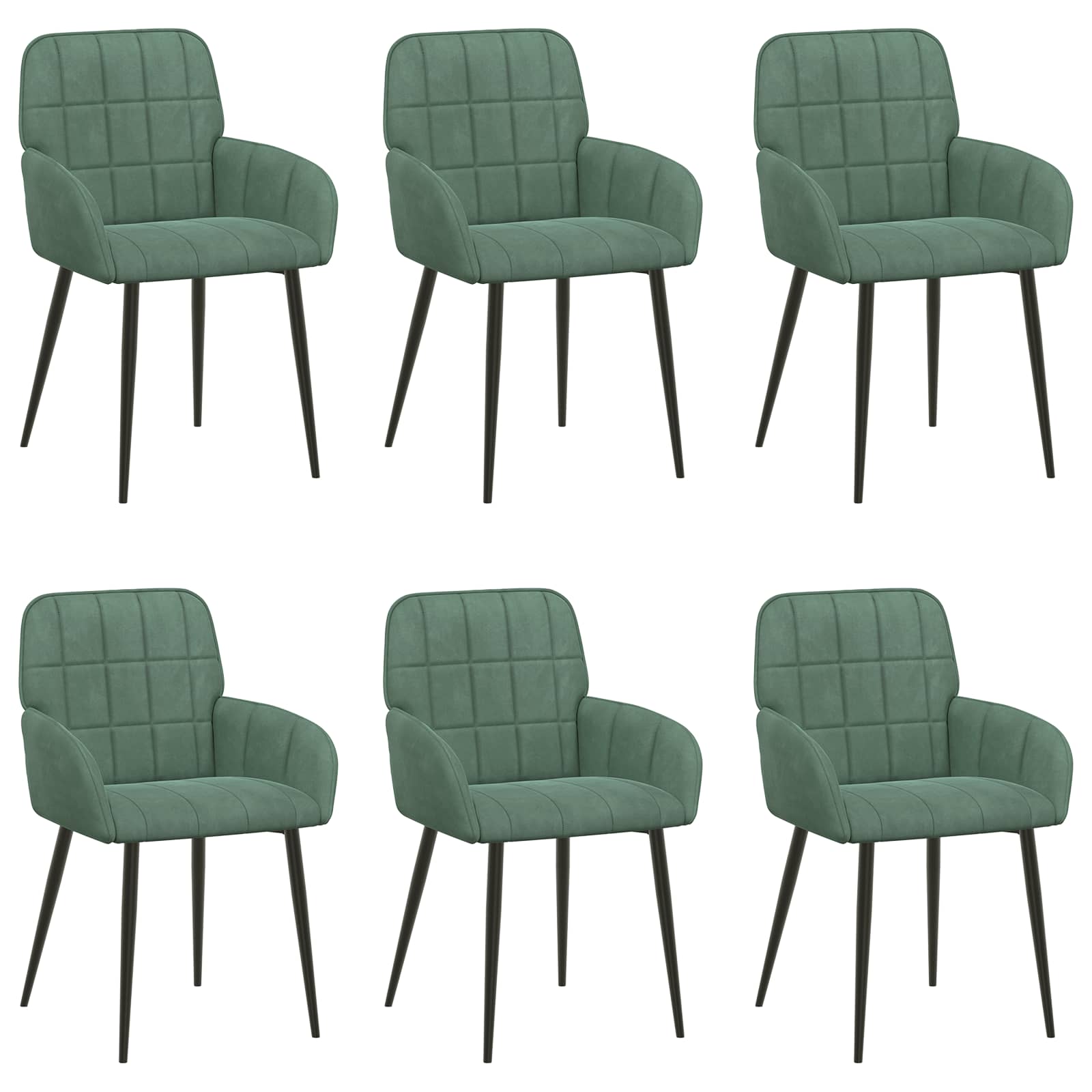 Καρέκλες φαγητού 6 pcs Βελούδο Θαλασσί 57 x 50 x 85 εκ.