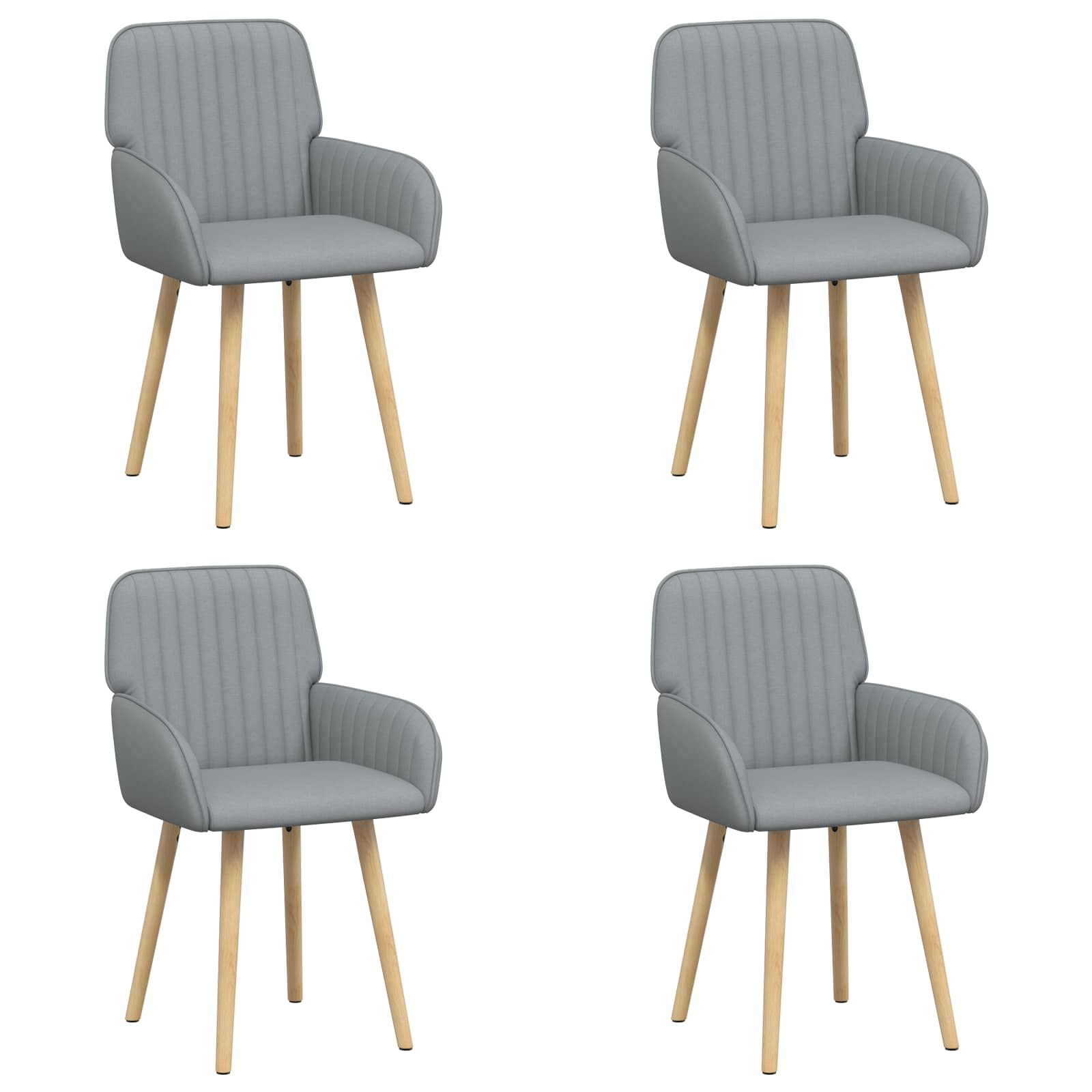 Καρέκλες φαγητού 4 pcs Ύφασμα Ανοιχτό γκρι 56,5 x 50 x 87,5 εκ.