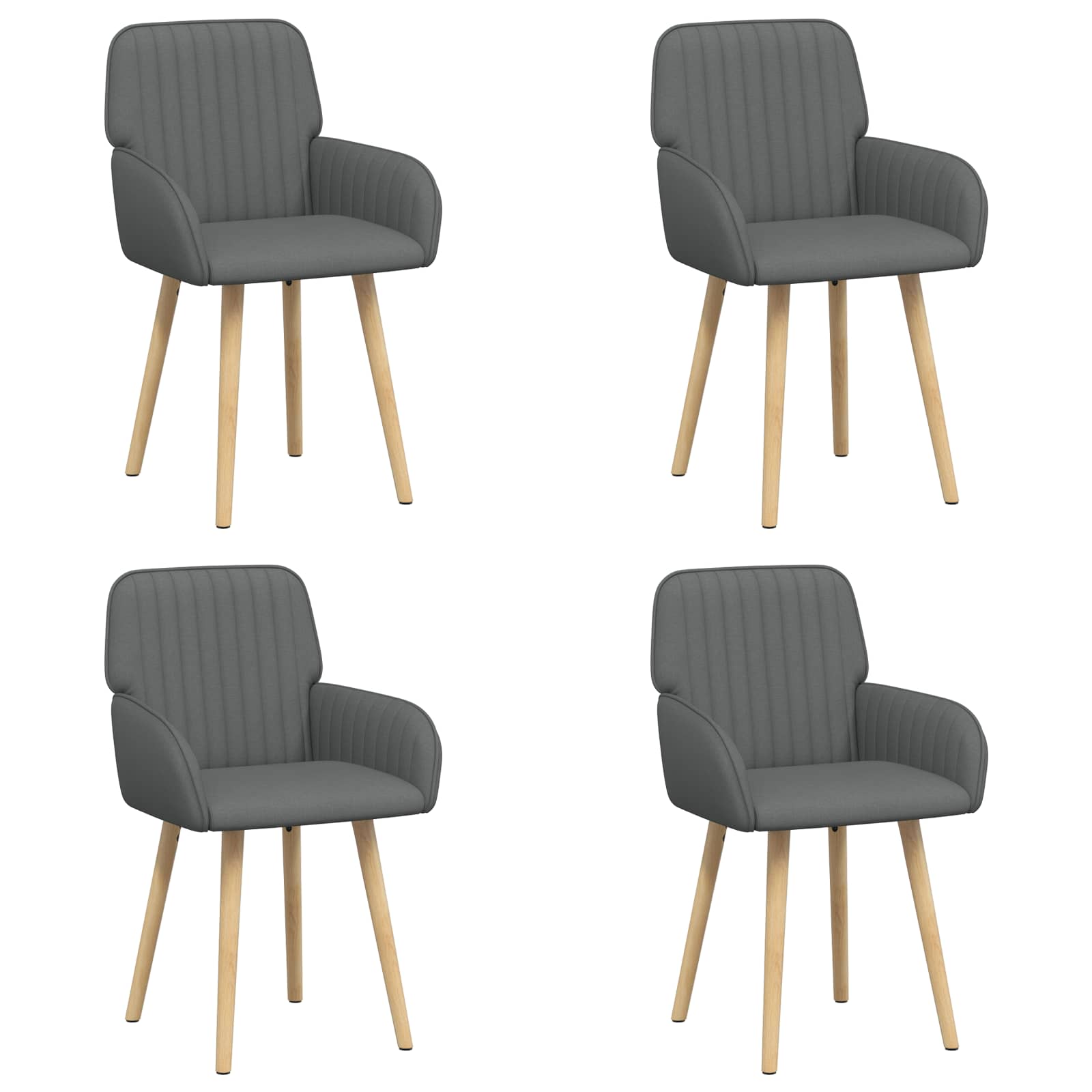 Καρέκλες φαγητού 4 pcs Ύφασμα Σκούρο Γκρι 56,5 x 50 x 87,5 εκ.