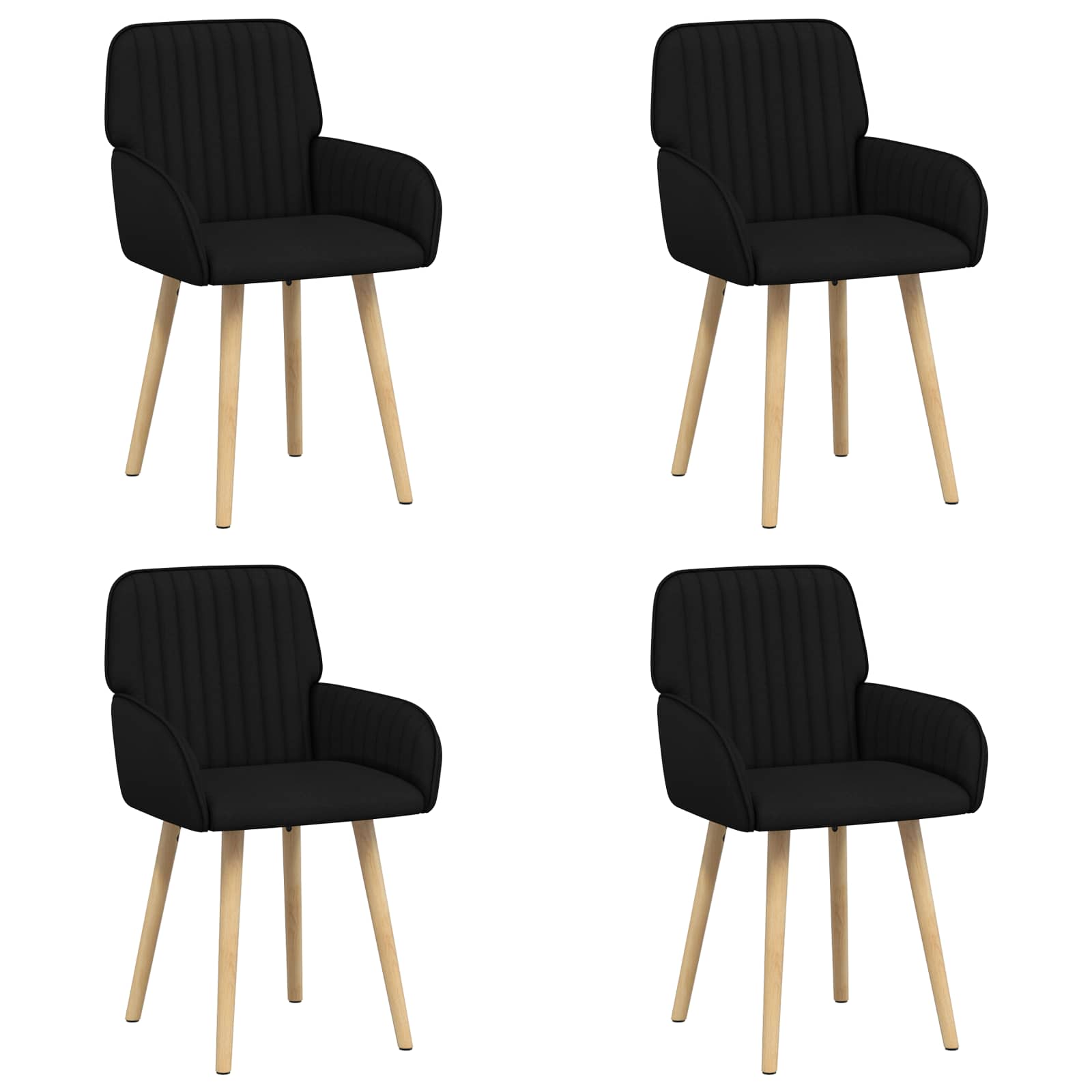 Καρέκλες φαγητού 4 pcs Ύφασμα Μαύρο 56,5 x 50 x 87,5 εκ. - Pakobazaar