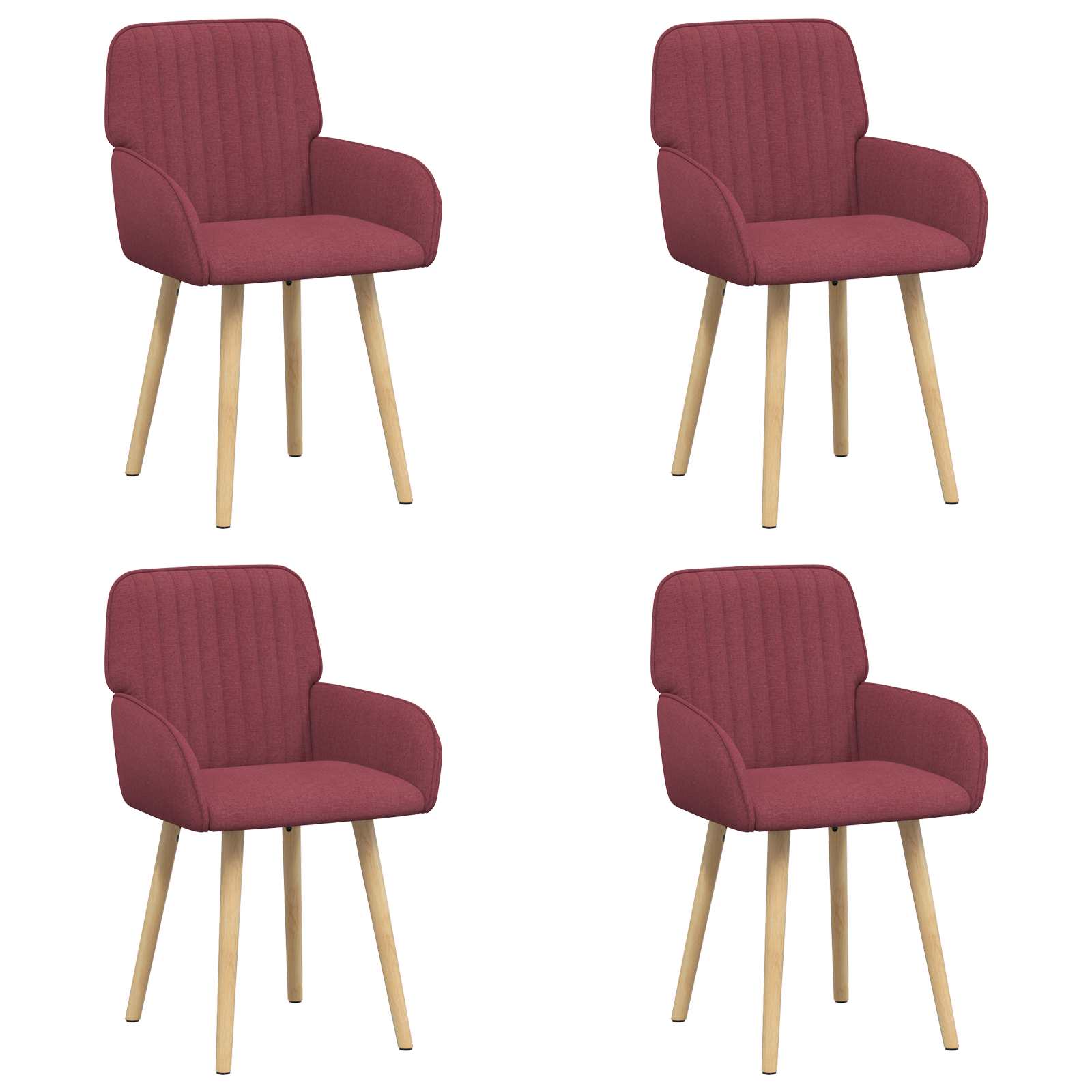 Καρέκλες φαγητού 4 pcs Ύφασμα Κόκκινο 56,5 x 50 x 87,5 εκ. - Pakobazaar
