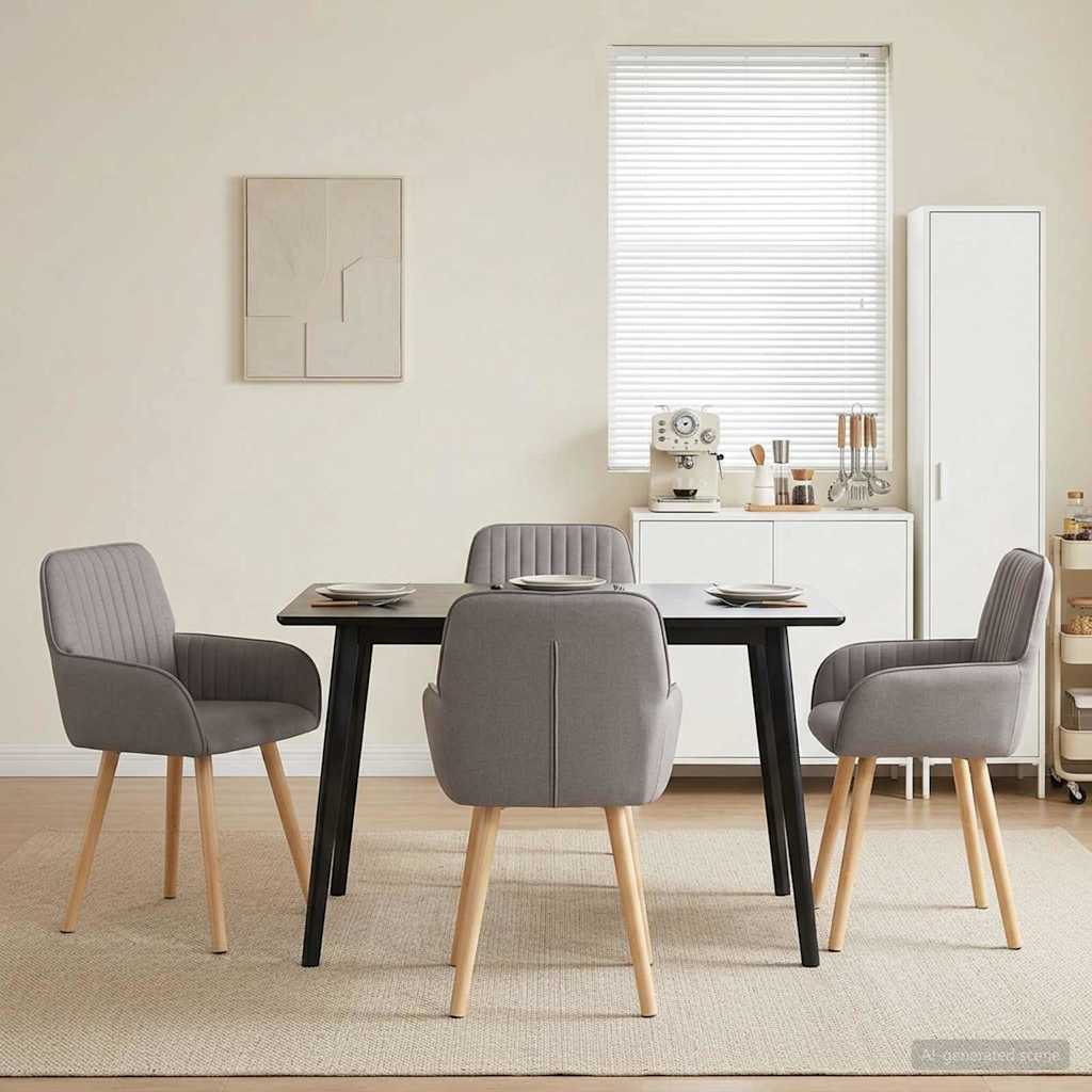 Καρέκλες φαγητού 4 pcs Ύφασμα Taupe 56,5 x 50 x 87,5 εκ.