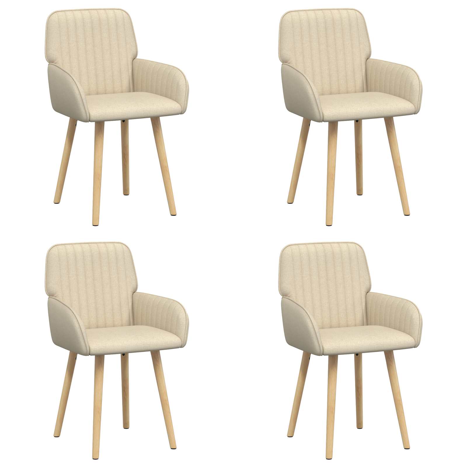 Καρέκλες φαγητού 4 pcs Ύφασμα Κρεμ 56,5 x 50 x 87,5 εκ.