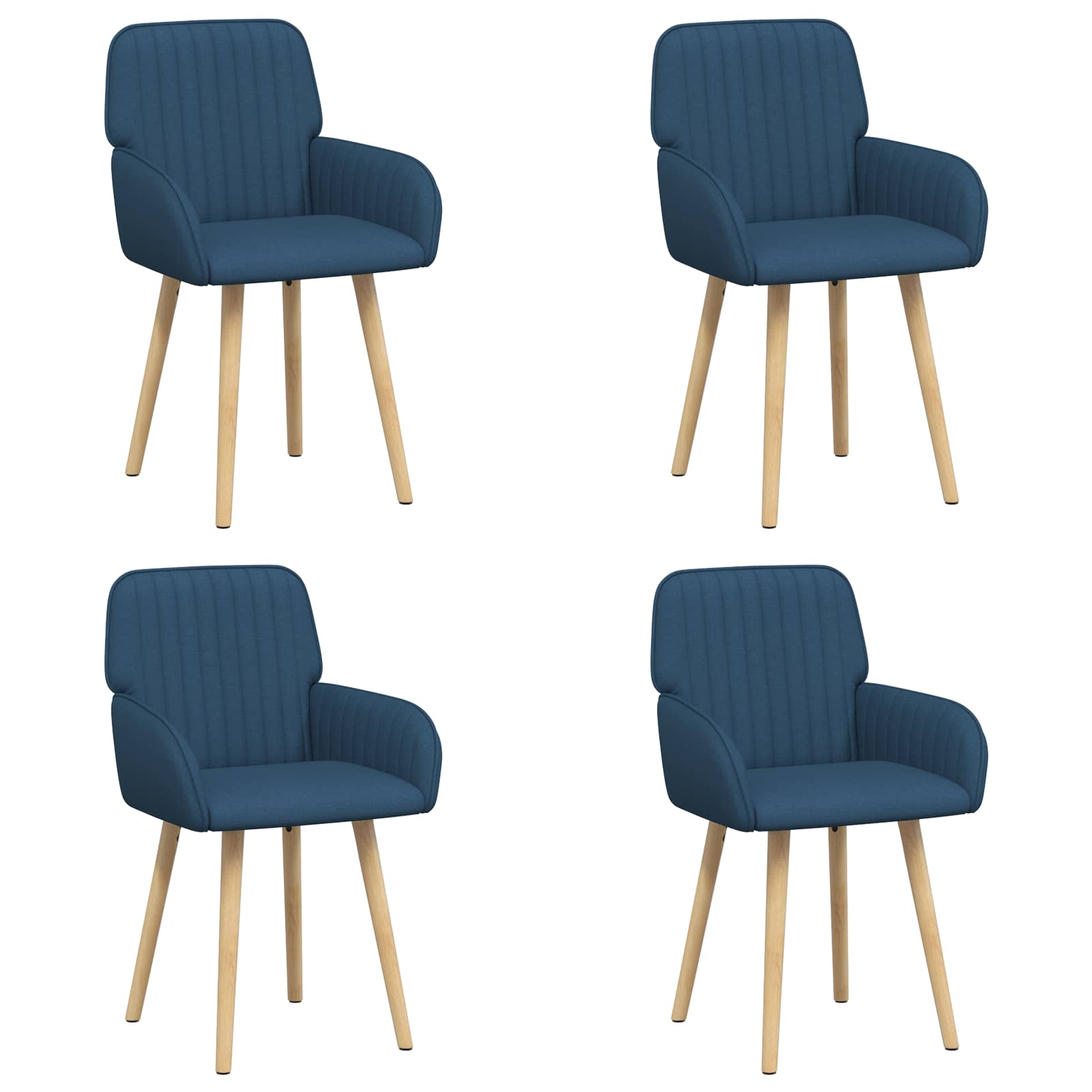 Καρέκλες φαγητού 4 pcs Ύφασμα Μπλε 56,5 x 50 x 87,5 εκ.