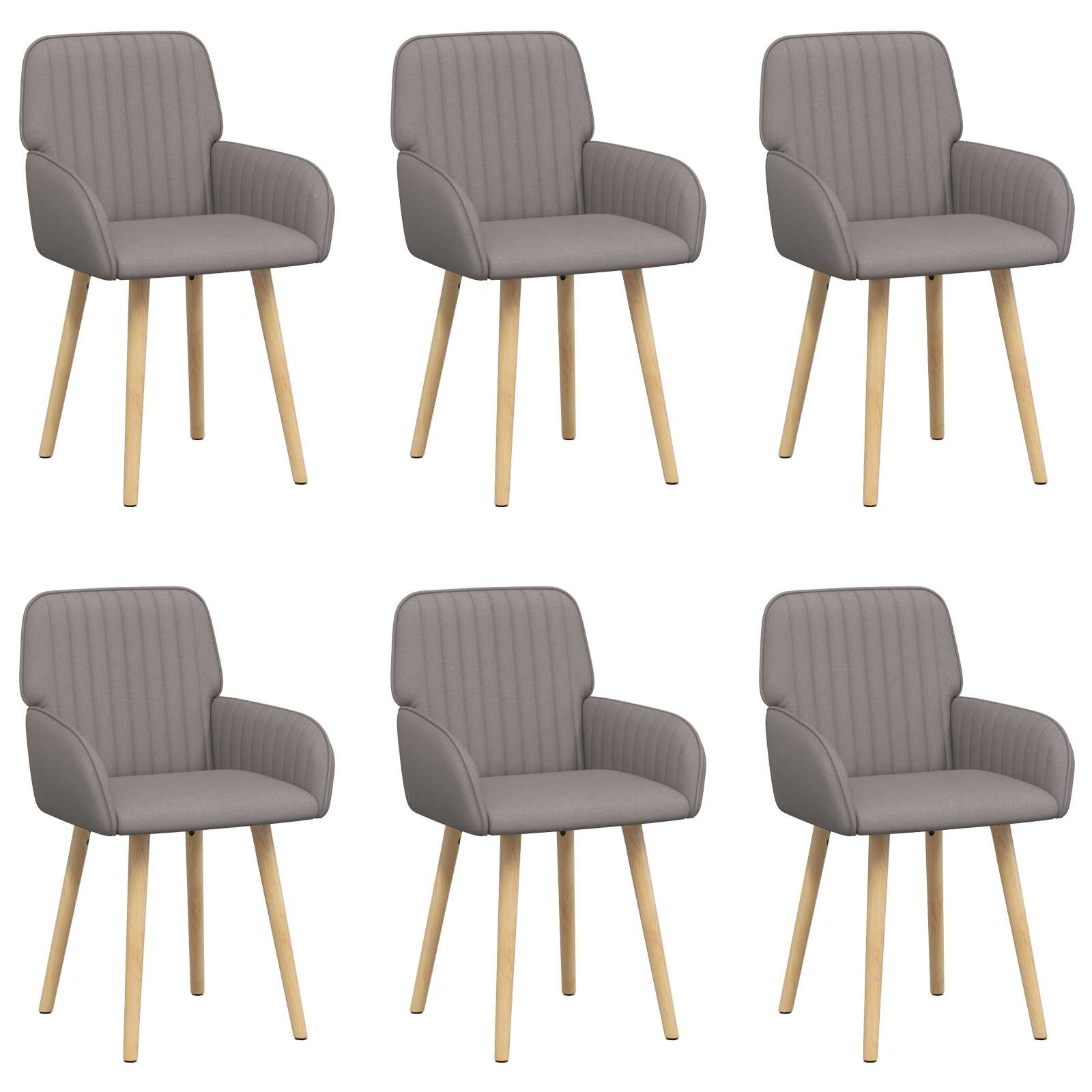 Καρέκλες φαγητού 6 pcs Ύφασμα Taupe 56,5 x 50 x 87,5 εκ. - Pakobazaar
