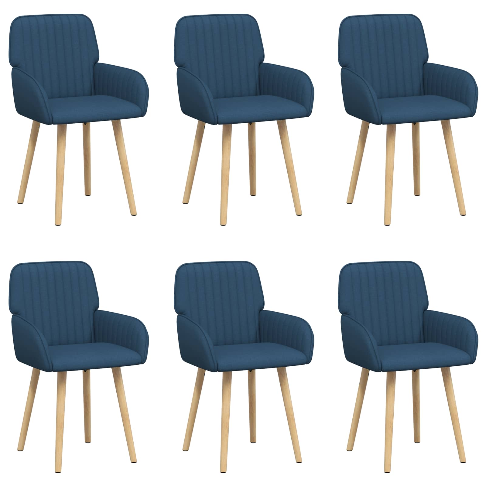 Καρέκλες φαγητού 6 pcs Ύφασμα Μπλε 56,5 x 50 x 87,5 εκ. - Pakobazaar