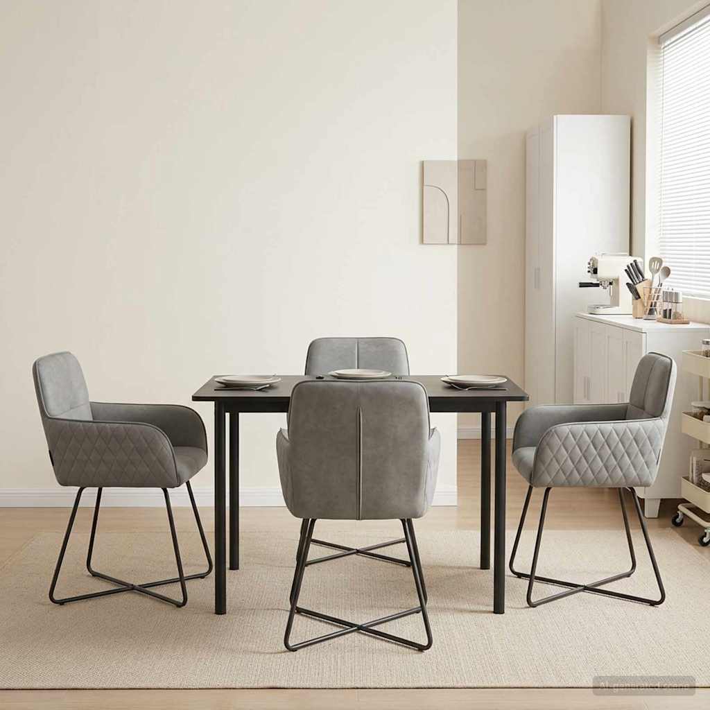 Καρέκλες φαγητού 4 pcs Βελούδο Ανοιχτό γκρι 59 x 56,5 x 86 εκ.