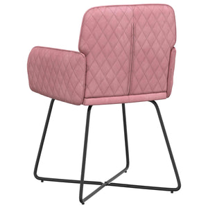 Καρέκλες φαγητού 4 pcs Βελούδο Ροζ 59 x 56,5 x 86 εκ. - Pakobazaar
