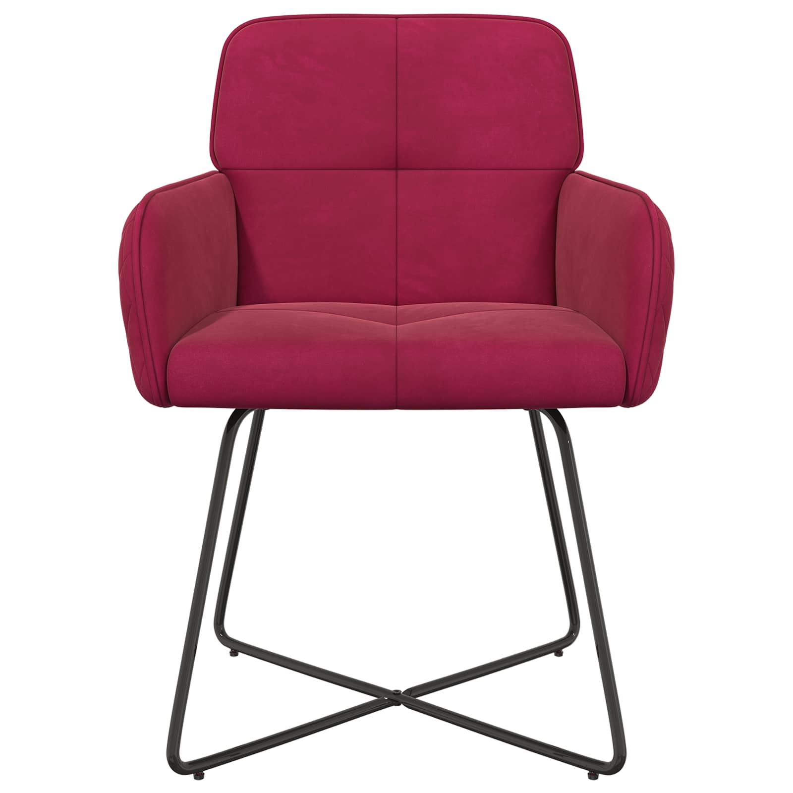 Καρέκλες φαγητού 4 pcs Βελούδο Κόκκινο 59 x 56,5 x 86 εκ. - Pakobazaar