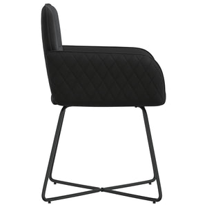 Καρέκλες φαγητού 4 pcs Βελούδο Μαύρο 59 x 56,5 x 86 εκ. - Pakobazaar