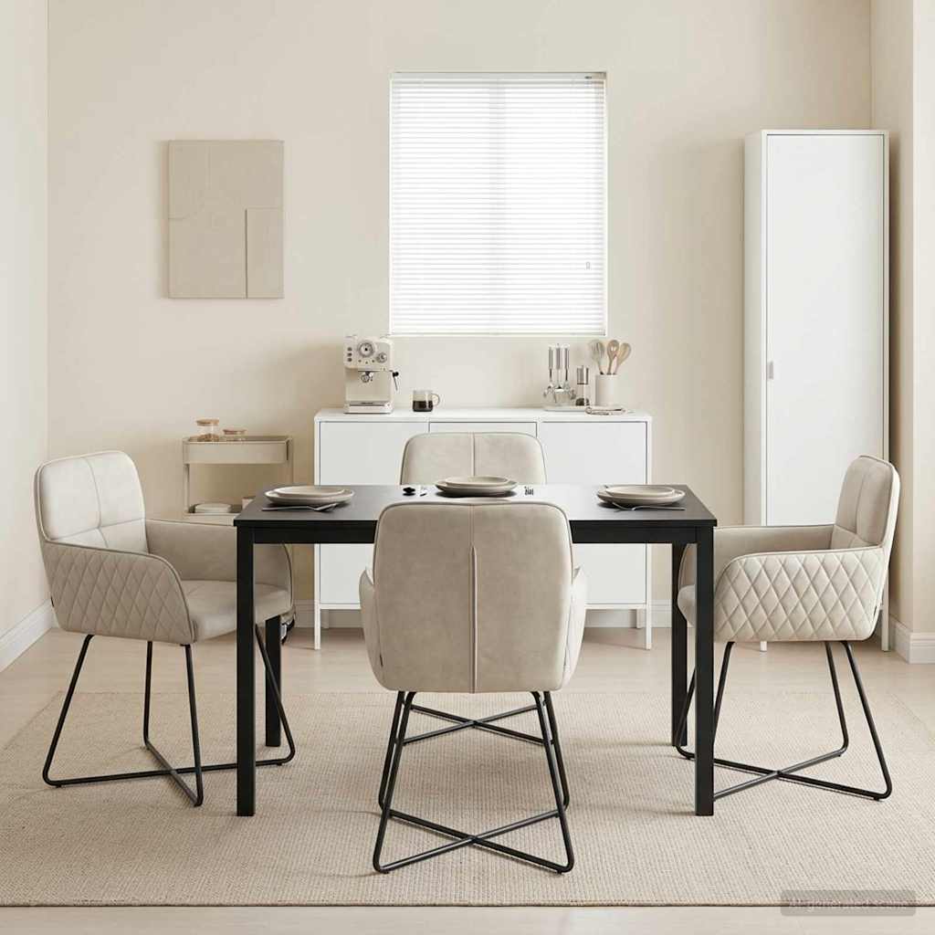Καρέκλες φαγητού 4 pcs Βελούδο Κρεμ 59 x 56,5 x 86 εκ.