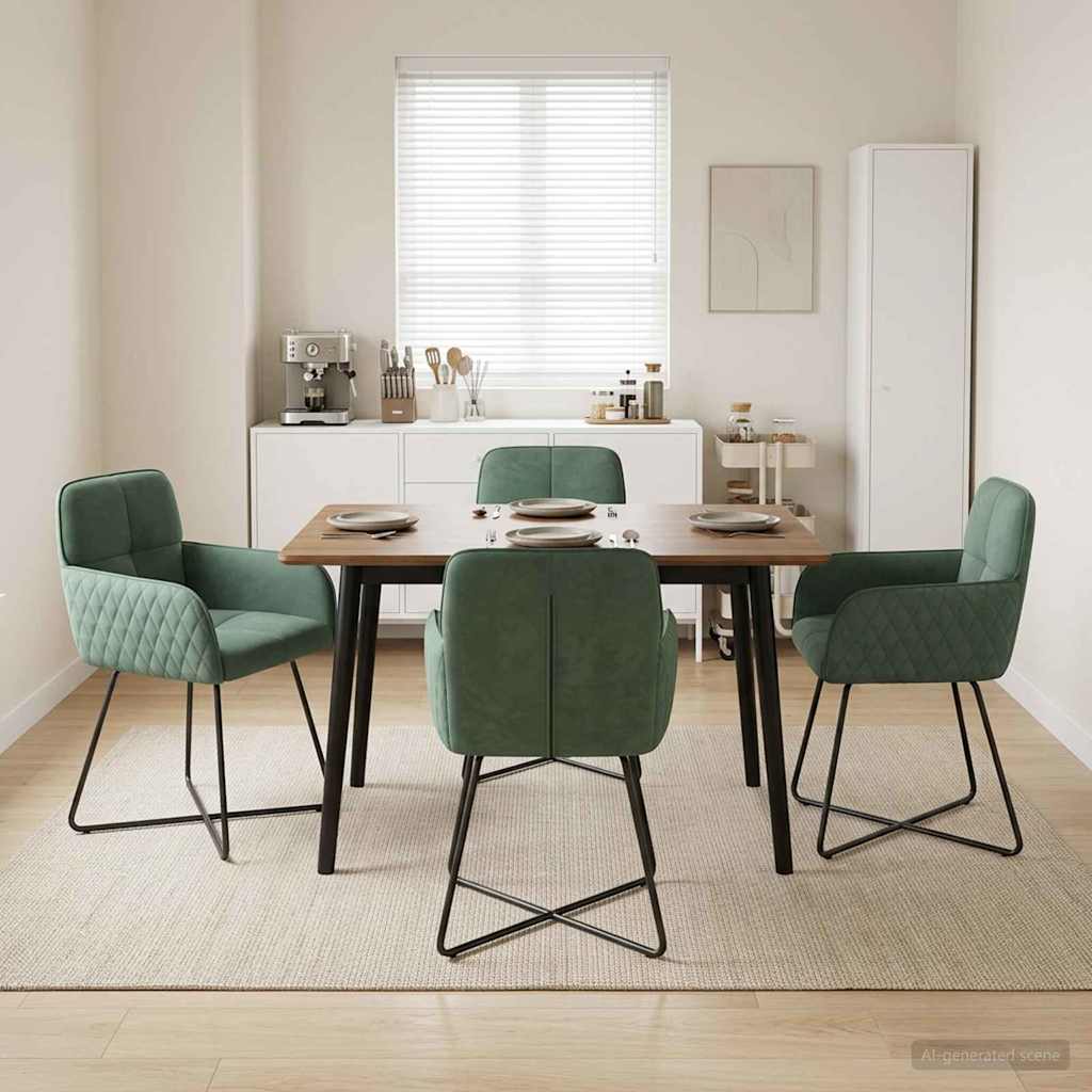 Καρέκλες φαγητού 4 pcs Βελούδο Θαλασσί 59 x 56,5 x 86 εκ. - Pakobazaar